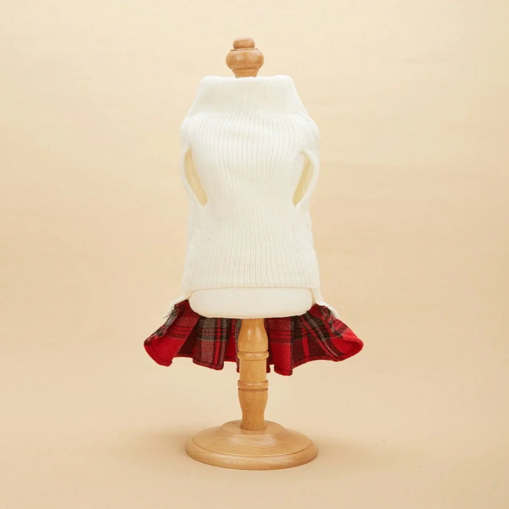 Cozy & Stylish Dog Sweater Dress – All-Size Fit for Small to Large Puppy Super Soft & Warm Winter Outfits