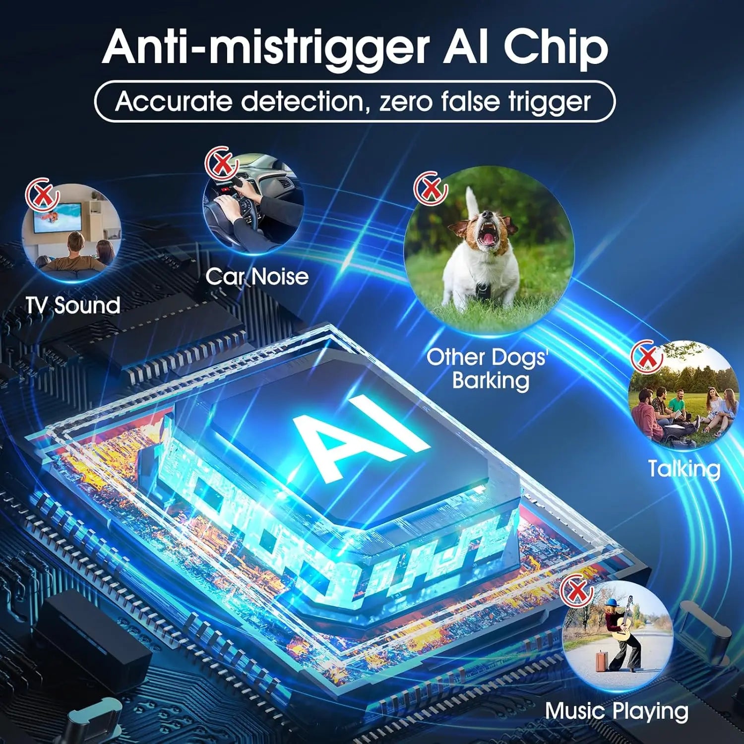 Smart Anti-Bark Collar with Beep & Vibration, 7 Sensitivity Levels, Waterproof for Small to Large Dogs