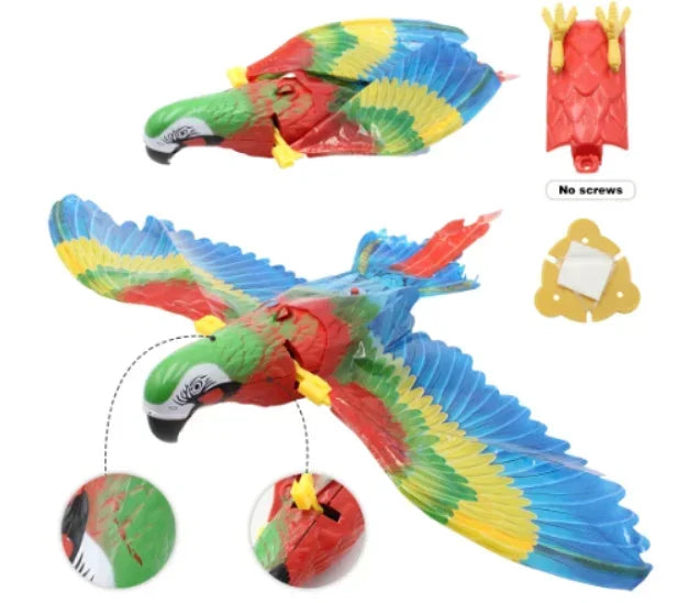 Simulation Bird Interactives Electric Hanging Flying Bird Cat Scratch Rope Pet Toys
