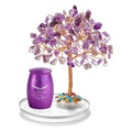 Small Urns for Ashes Keepsake Set of 2, Angel Wings Mini Urn Amethyst Crystal Tree