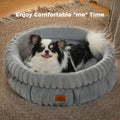 Dogs Cozy Cat Bed for Indoor Cats Washable Round Pet Bed House with Anti-Slip Bottom Suitable for All Seasons