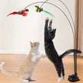 Interactive Cat Wand - Non-slip suction cup base and double-locking grip design, no batteries required