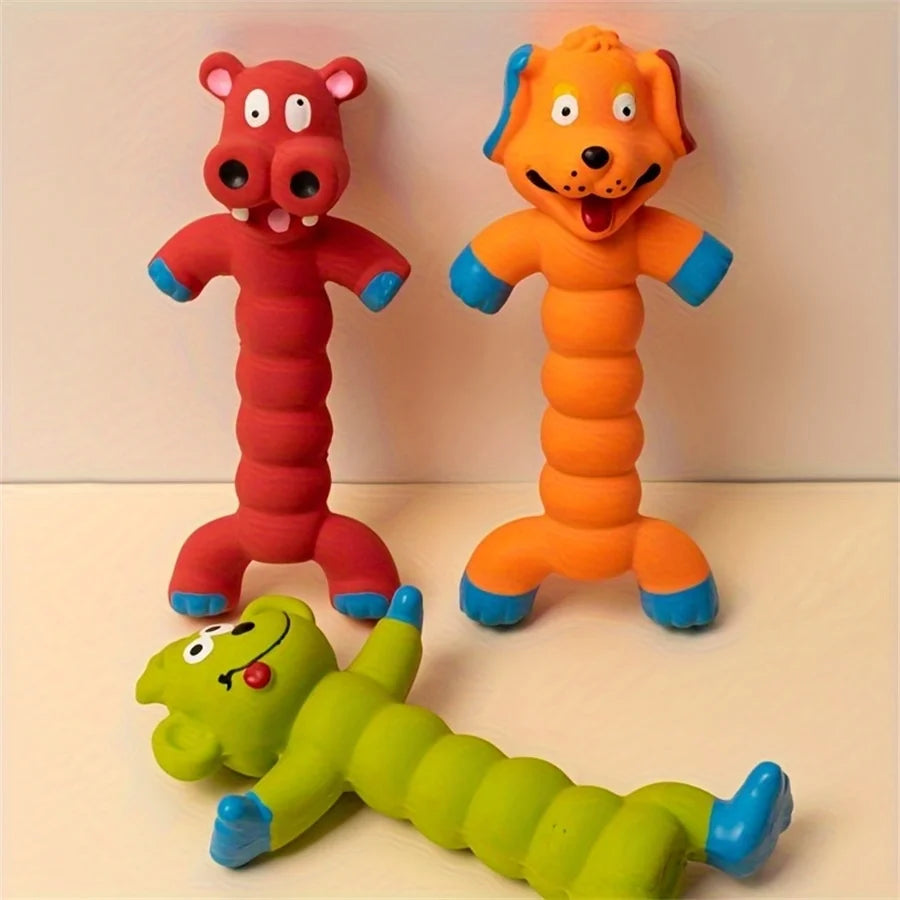 Dog Squeaky Toy Latex Teeth Cleaning  Interactive Puppy Pet Durable Chewing Toys