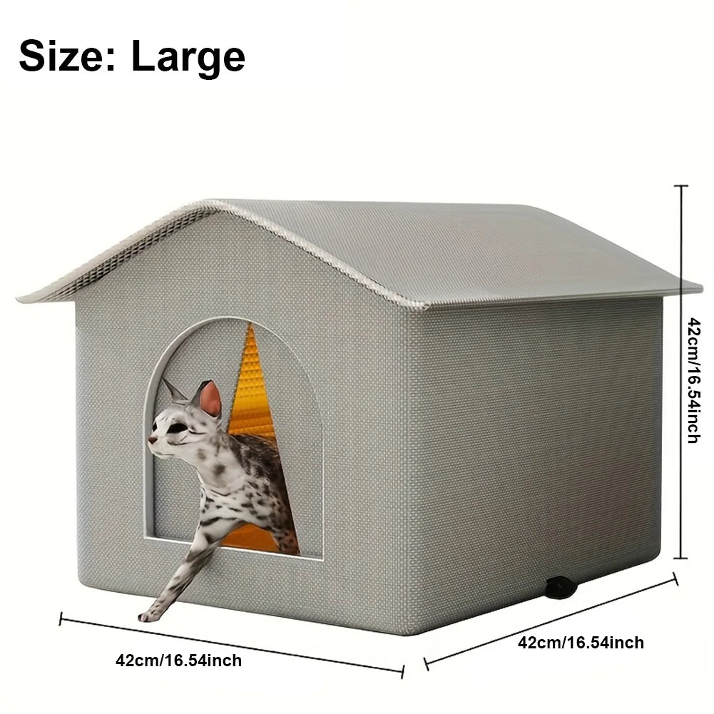 Waterproof Outdoor Feral Cats House Enclosed Pet Tent Cold Resistant Pet House Winter War