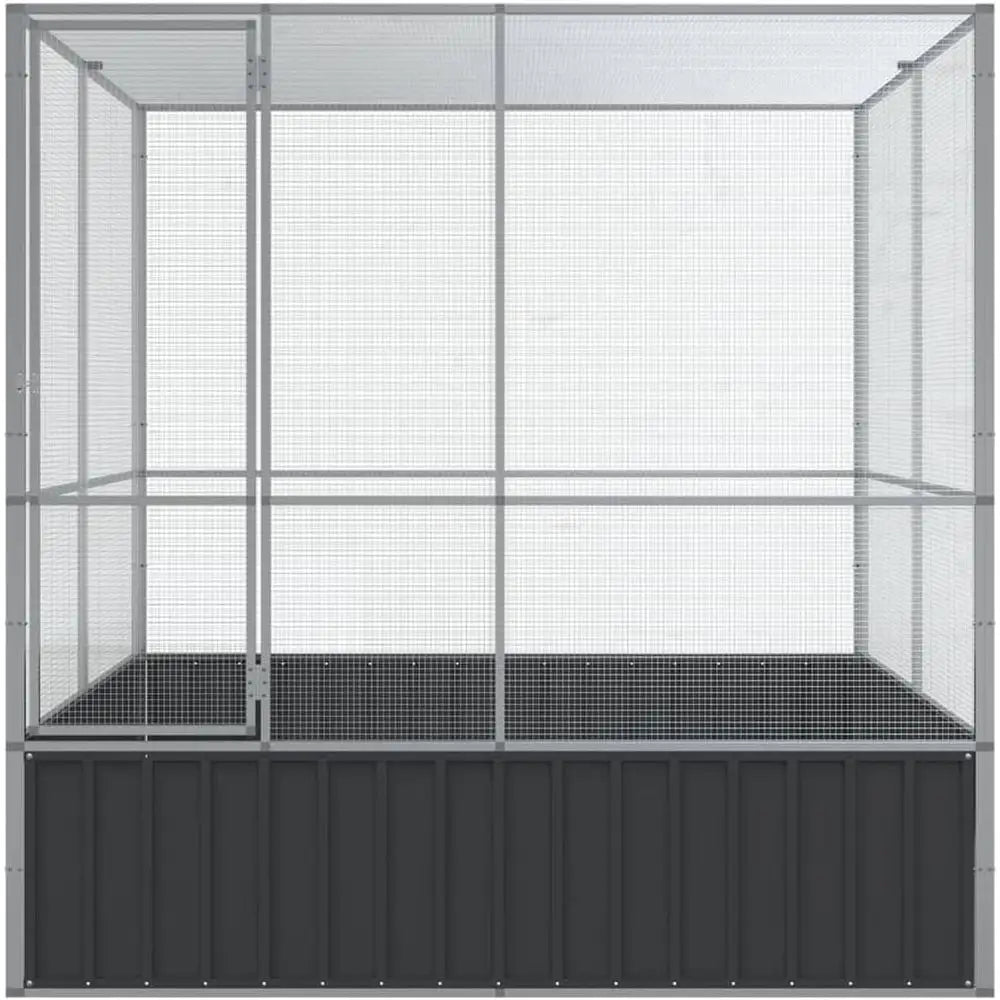 Large Galvanized Steel Aviary for Birds, Outdoor/Indoor Cage, Suitable for Cockatiels & Parakeets, 83.1x81.5x83.5