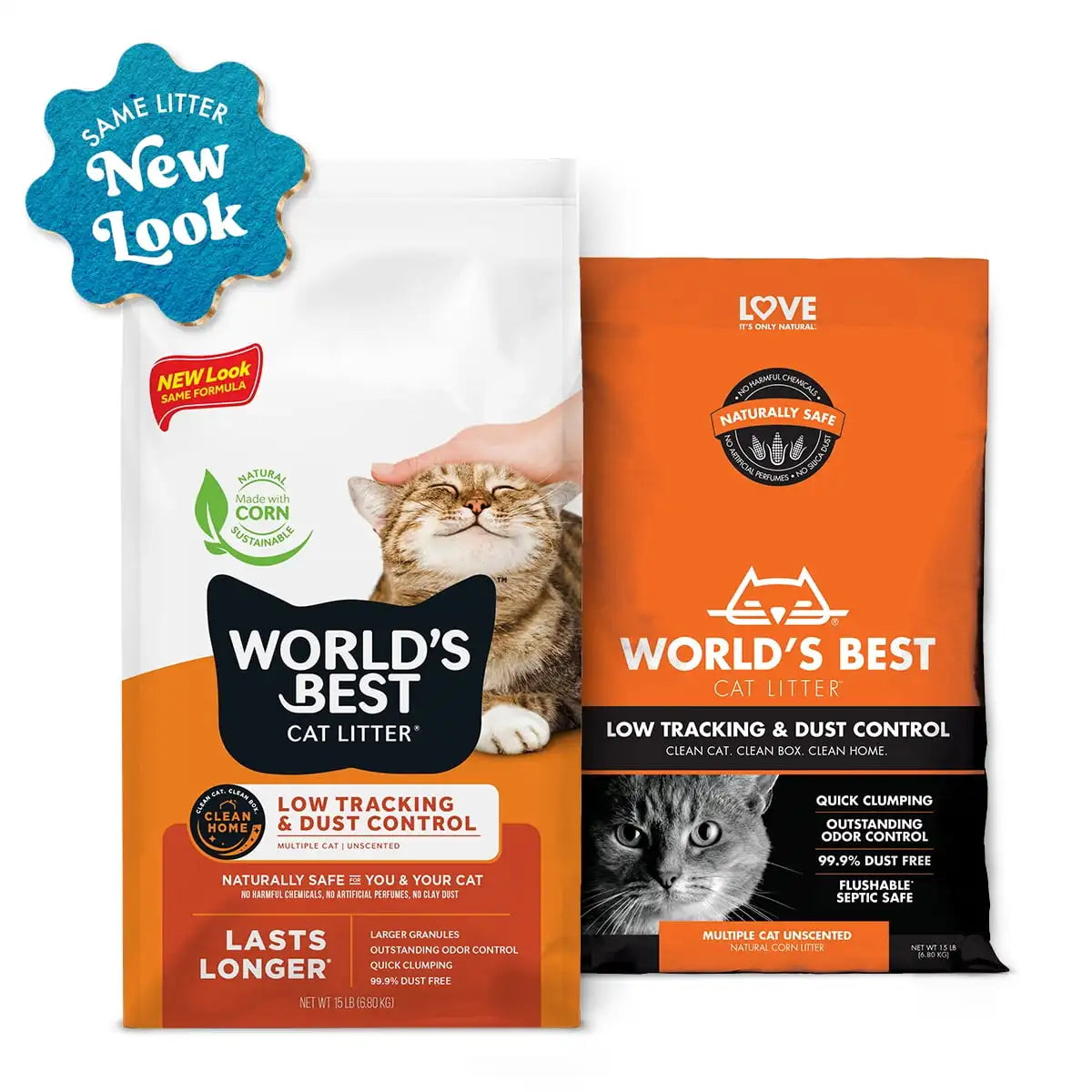 Best Cat Litter Low Tracking & Dust Control Unscented Cat Litter | Flushable | 15 lb