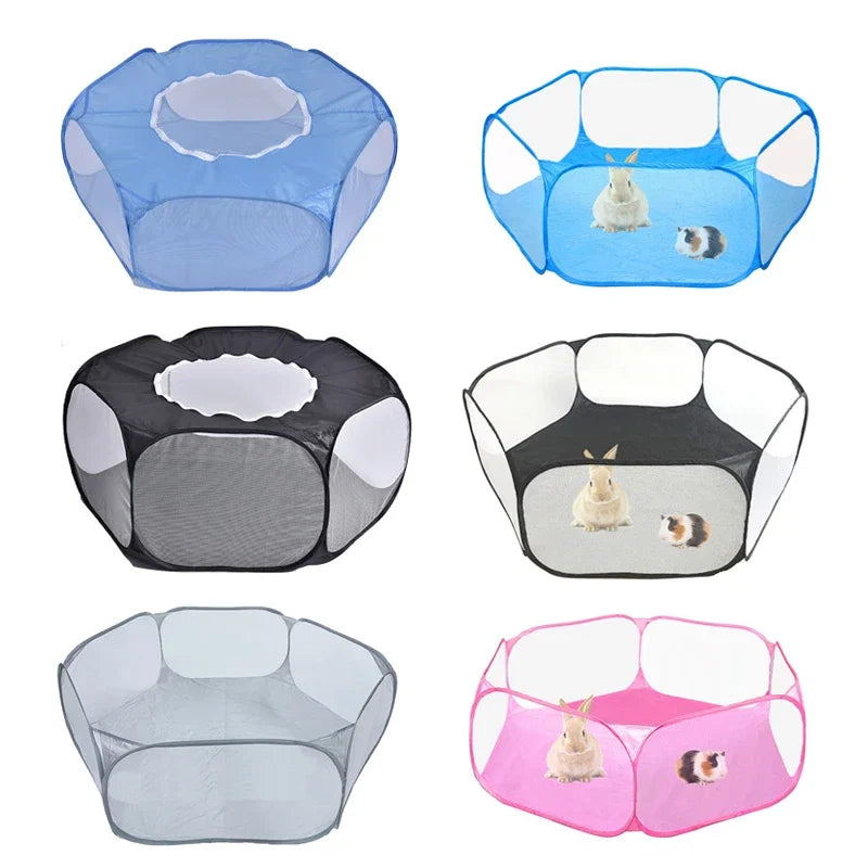 Portable Small Pet Cage Transparent Cat and Dog Cage Tent Pet Playpen Open Folding Yard Fence