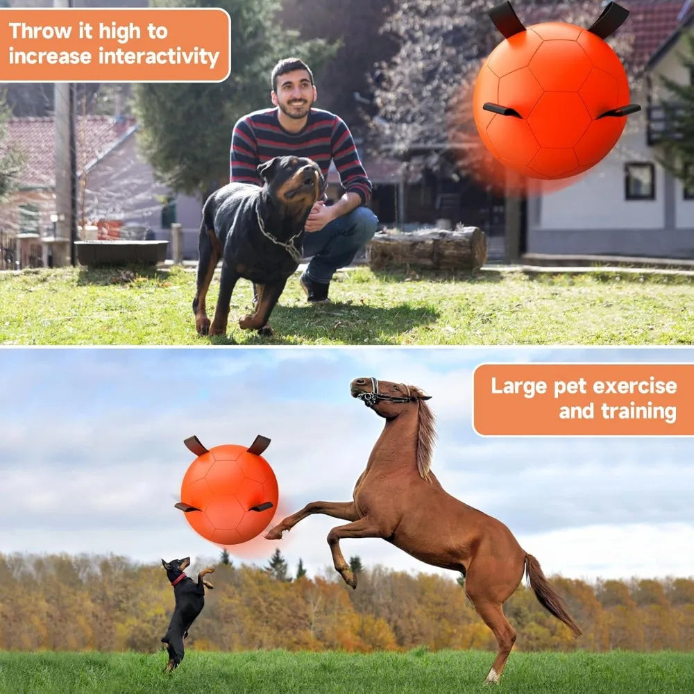 Giant Herding Balls for Dogs, 25 Inch Australian Shepherd Dog Toys with Straps, Ideal for Large Breeds and Horse Play Activities