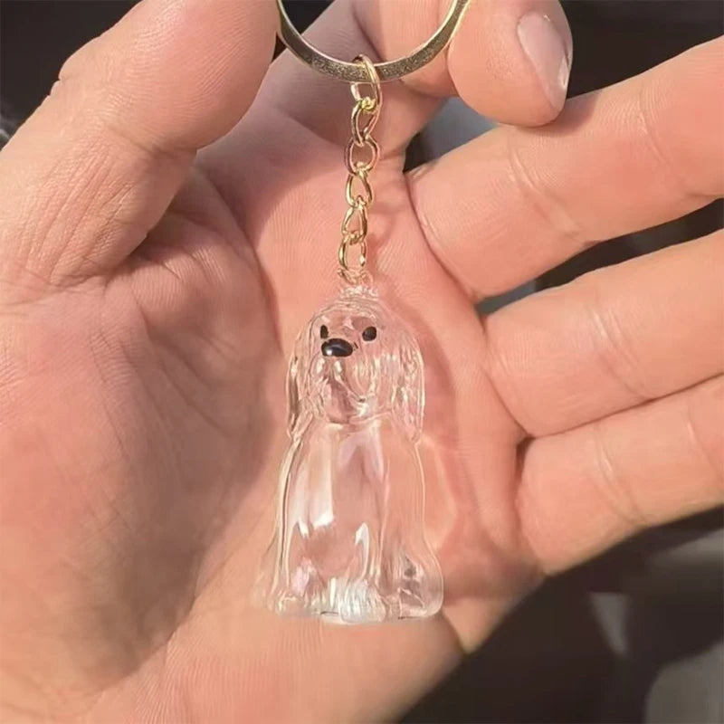 Clear Puppy Hair Memorial Keepsake Capsule Pet's Dog Fur Container DIY Pendant Keychain