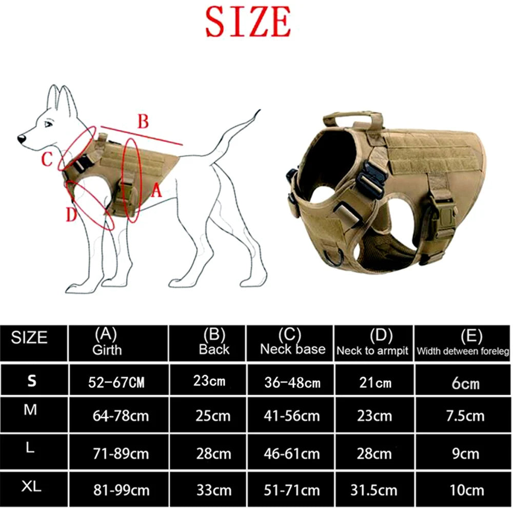 Tactical Military Vest tactical  Training Dog Harness and Leash Set For All Breeds Dogs