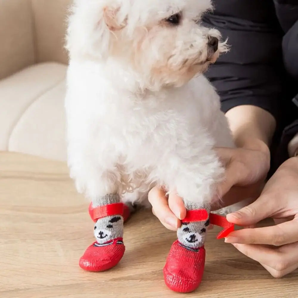 Autumn Winter Socks Waterproof Cats Dogs Rubber Socks Non-slip Dog Rain Snow Boots  Warm Socks