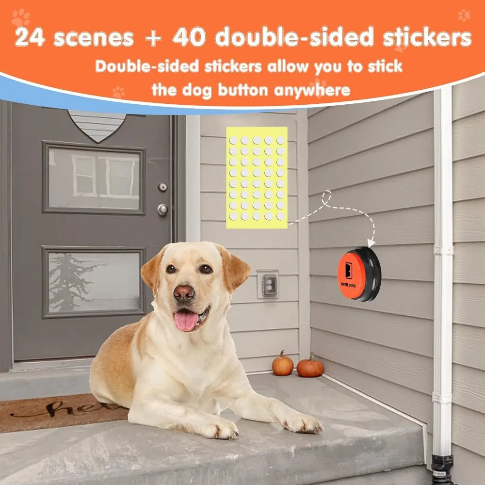 Talking Buttons for Dogs,8 Recordable Sound Buttons + 24 Scene Patterns + 1 Dog Button Mat+ 16 AAA