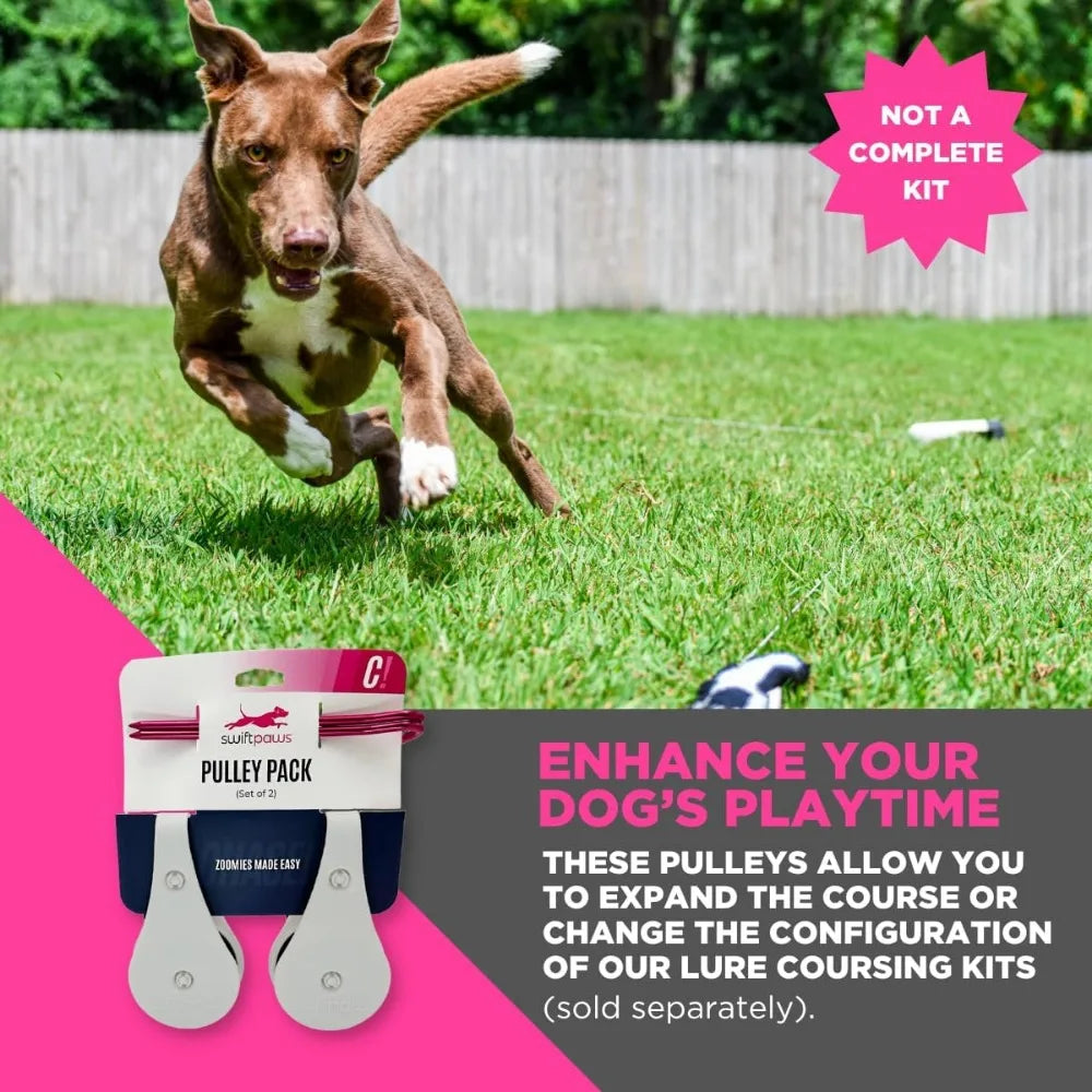 Swift Paws - Field Pulley Set - Expansion Accessory for Home Lure Course Kits Only Easy