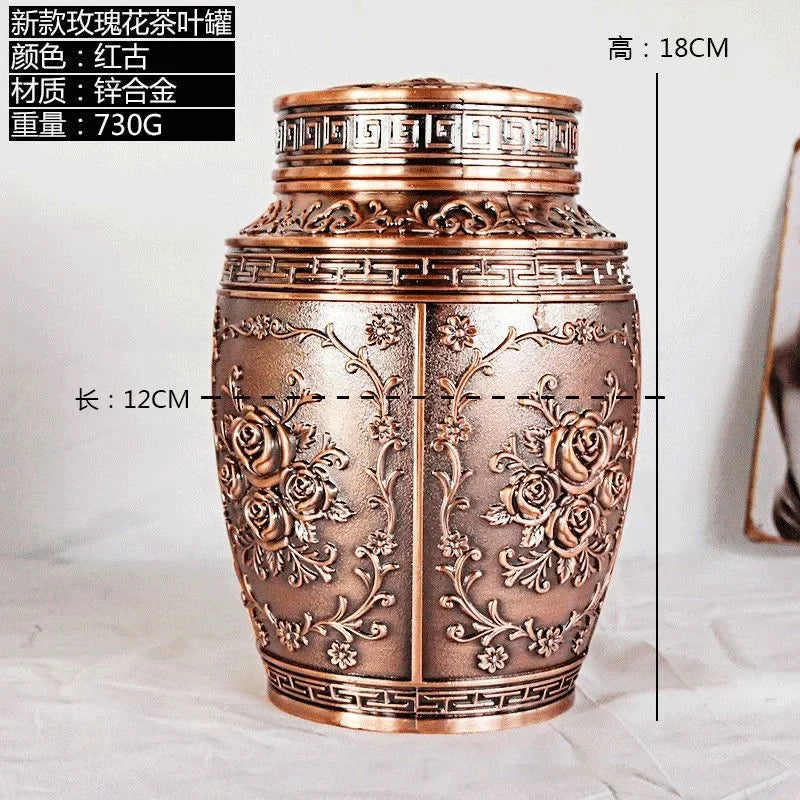 Elephant Rose Flower Pet Memorial Keepsake Urns, Metal Pets Urns