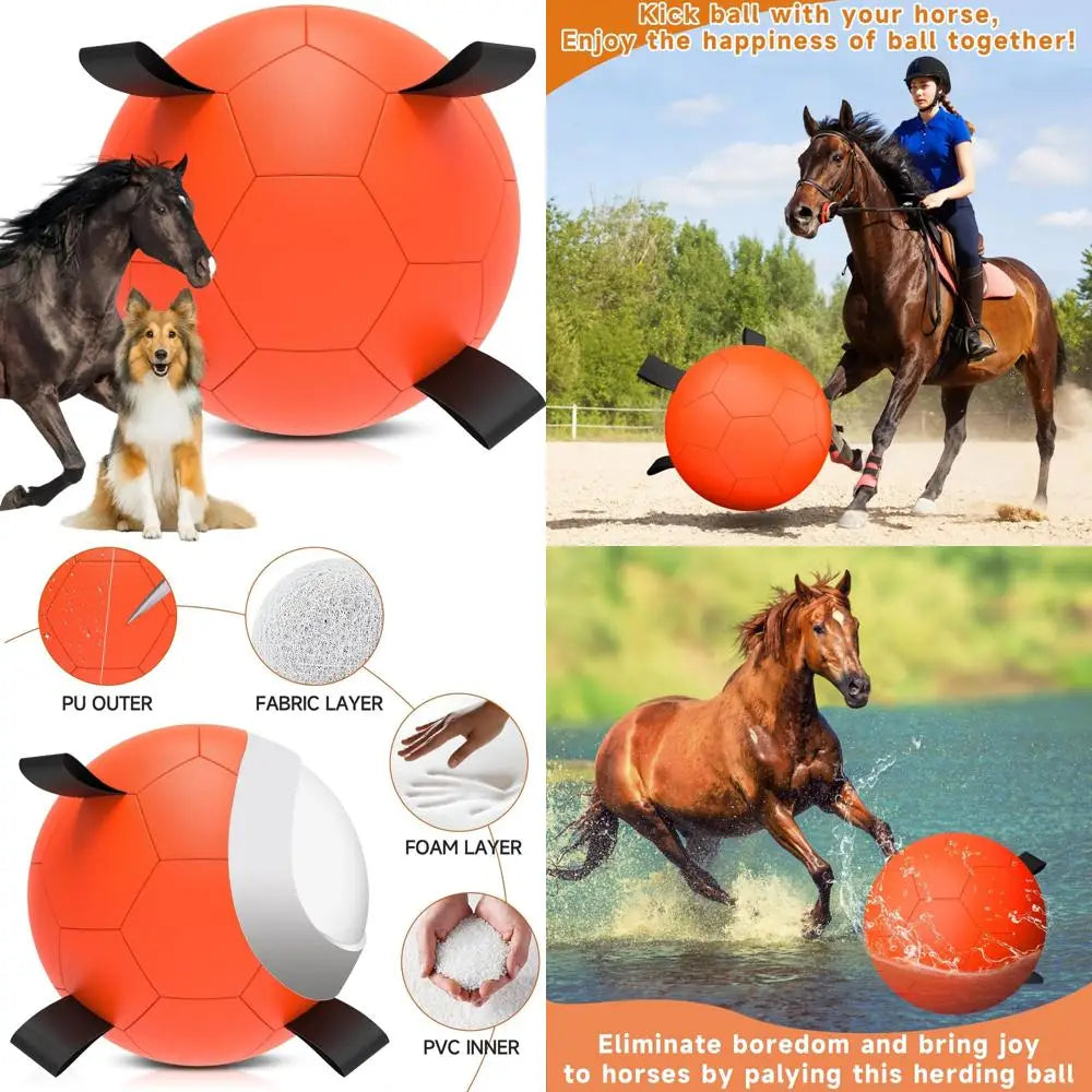 Giant Herding Balls for Dogs, 25 Inch Australian Shepherd Dog Toys with Straps, Ideal for Large Breeds and Horse Play Activities