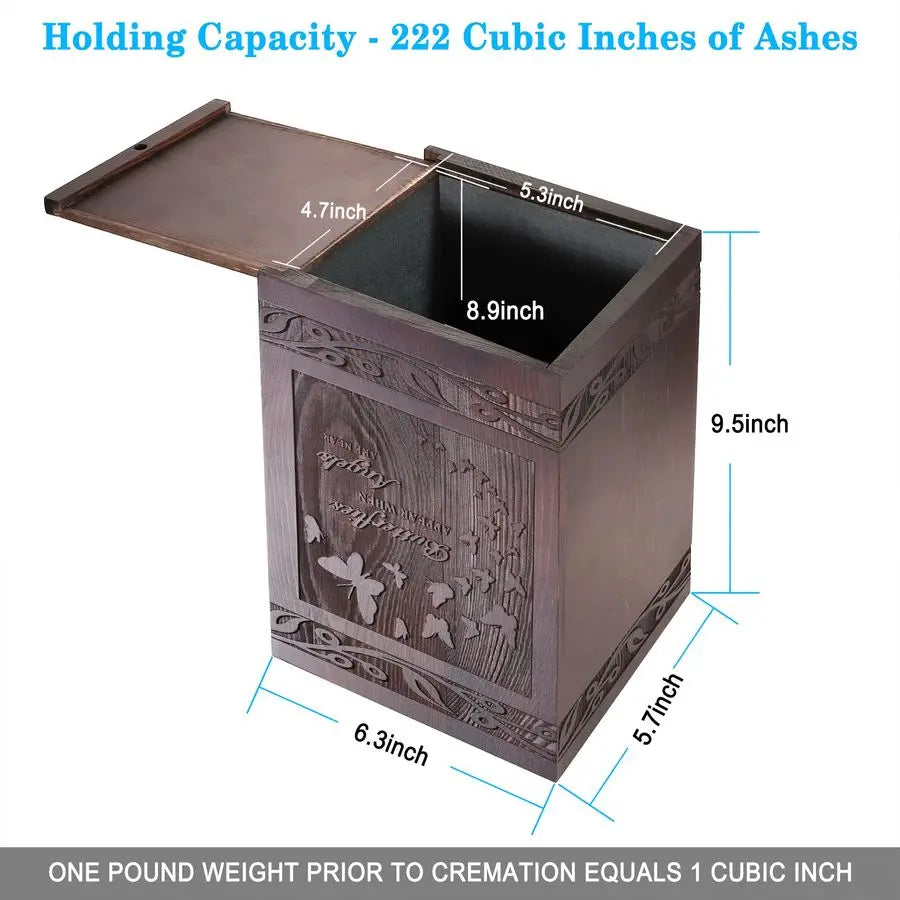 Human Ashes Adult Male Female, Wooden Carved Butterfly Urns Box and Casket for Men Women Child, Pets Cat Dog Urn,