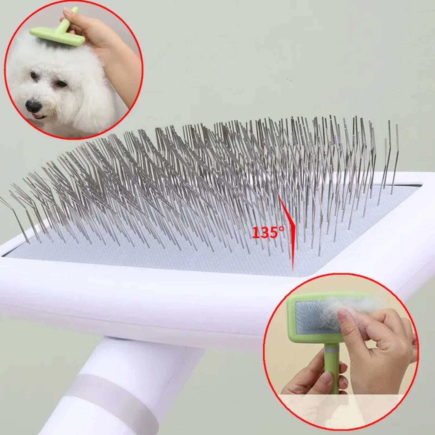 2PCS  Dog Brush Pet Hair Remover Massage Dog Combs Pet Grooming Stainless Steel Brush  Dogs Knot