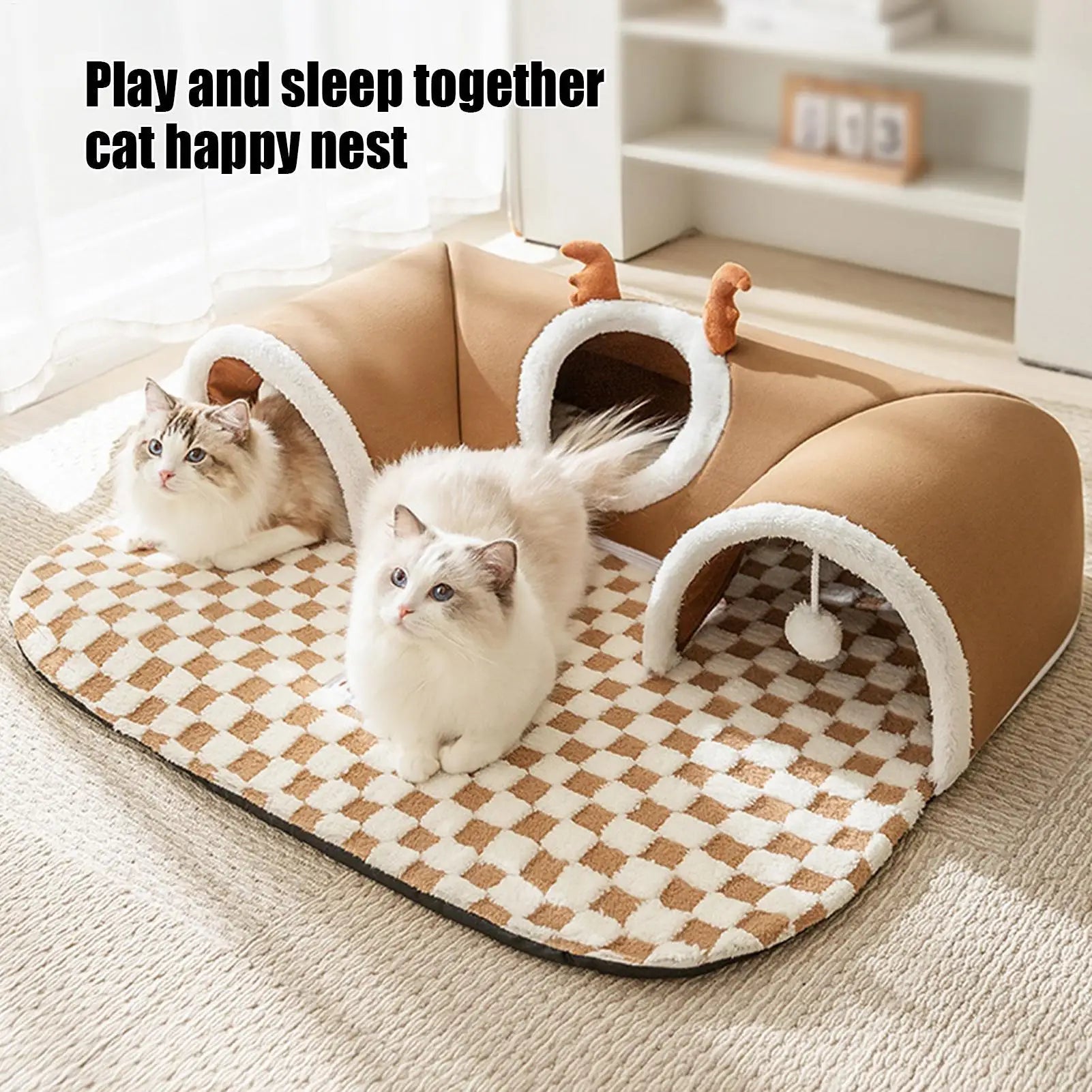 Cat Bed Tunnel Cat Play Tunnel Warm Shelter Tent House