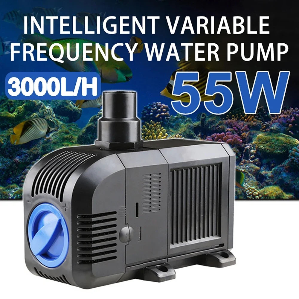 500—3000L/H Intelligent Fish Pond Aquarium Water Pump 220-240V 50Hz Ultra-Quiet Fish Tank Fountain Water Fountain Pump Filter