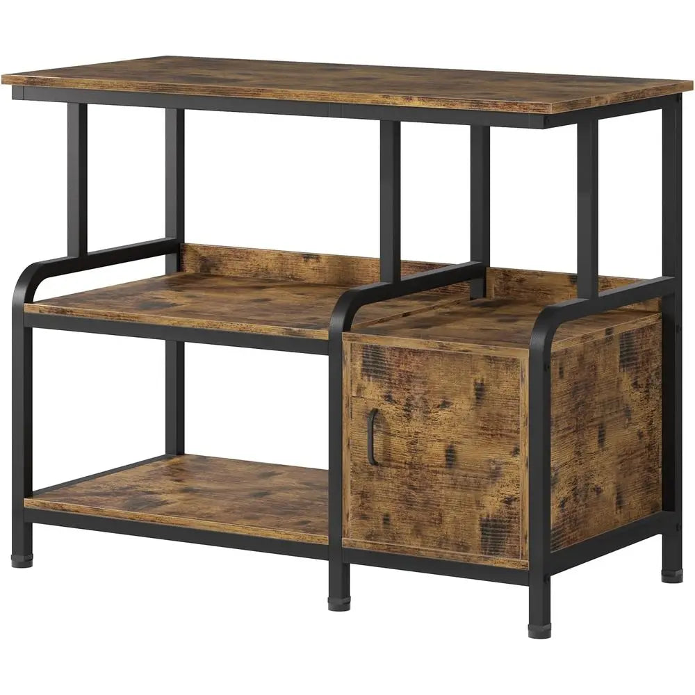 3-Level Heavy-Duty 29 Gallon Aquarium Stand with Storage, 750 lbs Capacity, Retro Brown