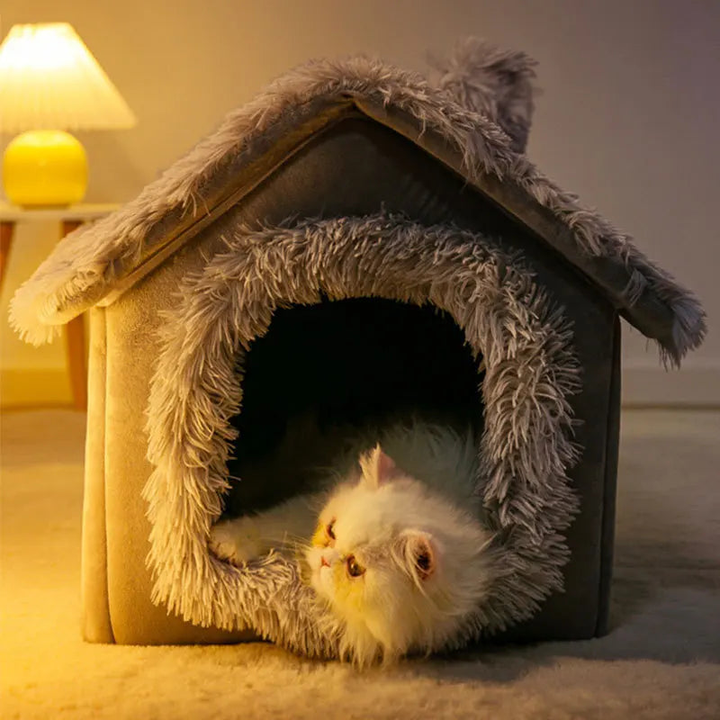 Indoor Soft Comfortable Puppy House Removable Small Dog Bed Cave