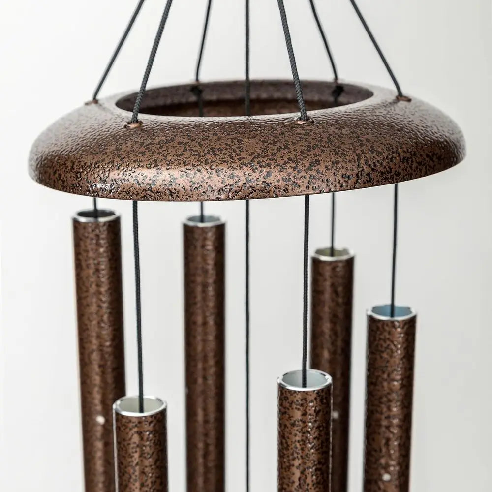 Pet Memorial Wind Chime – Copper Vein – Engraved “Forever in My Heart” Pawprint – Soothing Outdoor Chime
