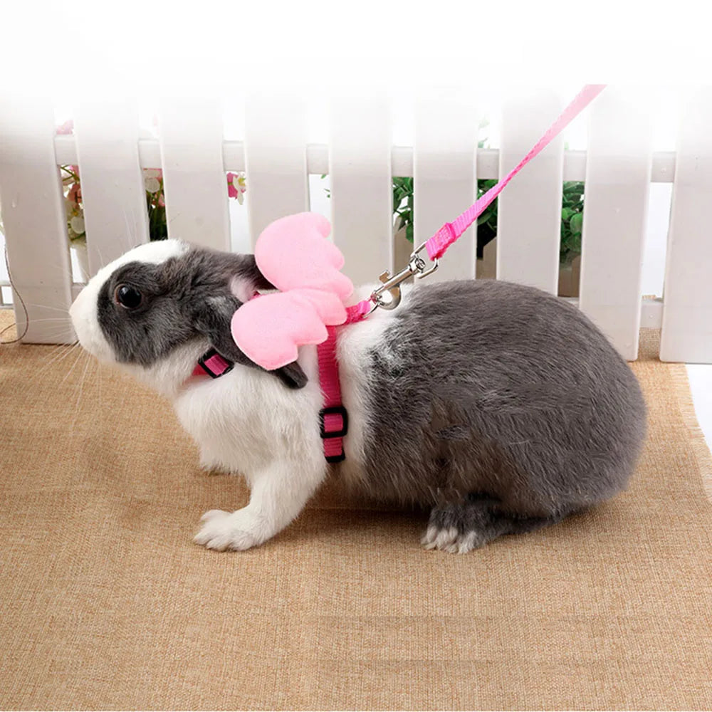 Small Animal Harness with Leash Cute Bunny Collar Cat Harness & Leash Set