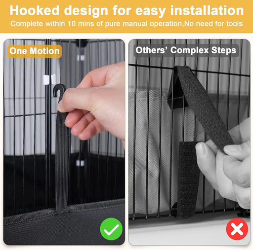 12-Panel Small Animal Playpen with Waterproof Liner & Easy Hooks, 48x24x16 Cage for Guinea Pigs, Rabbits, Hamsters