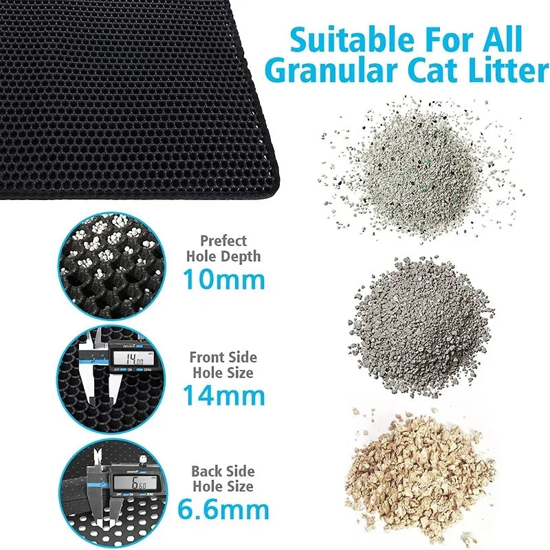 Large Size Cat Litter Mat Waterproof Pet Toilet Cat Litter Trapping Mat Non Slip Double Layer