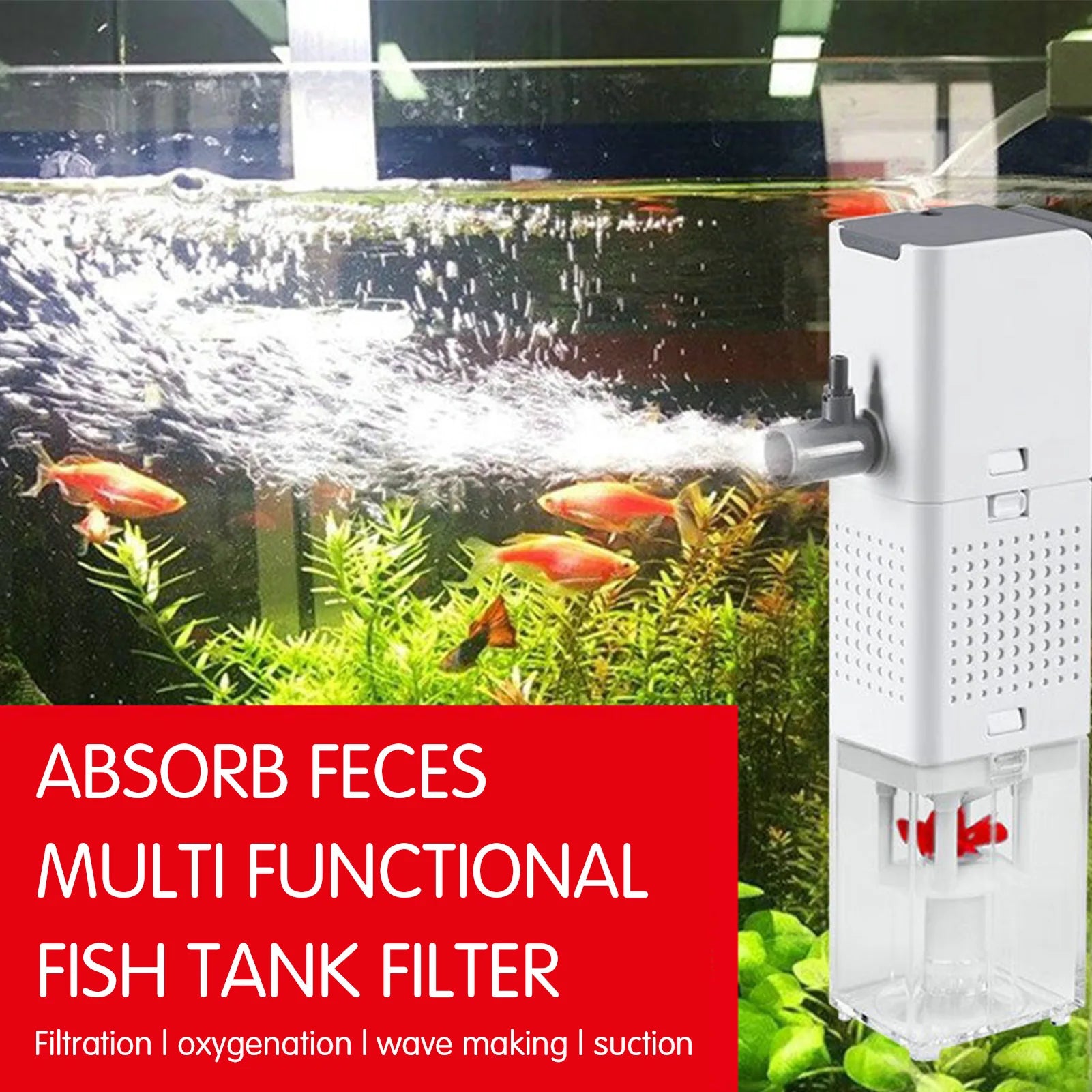 Hang-on-Back Aquarium Filter Quiet Water Pump Submersible Aquarium Filter