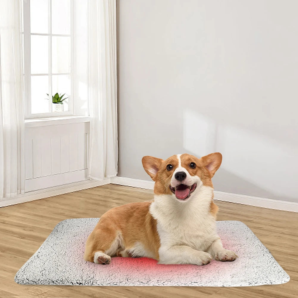 Self-Heating Thermal Cat Dog Bed Mat Washable Pet Sleeping Mat