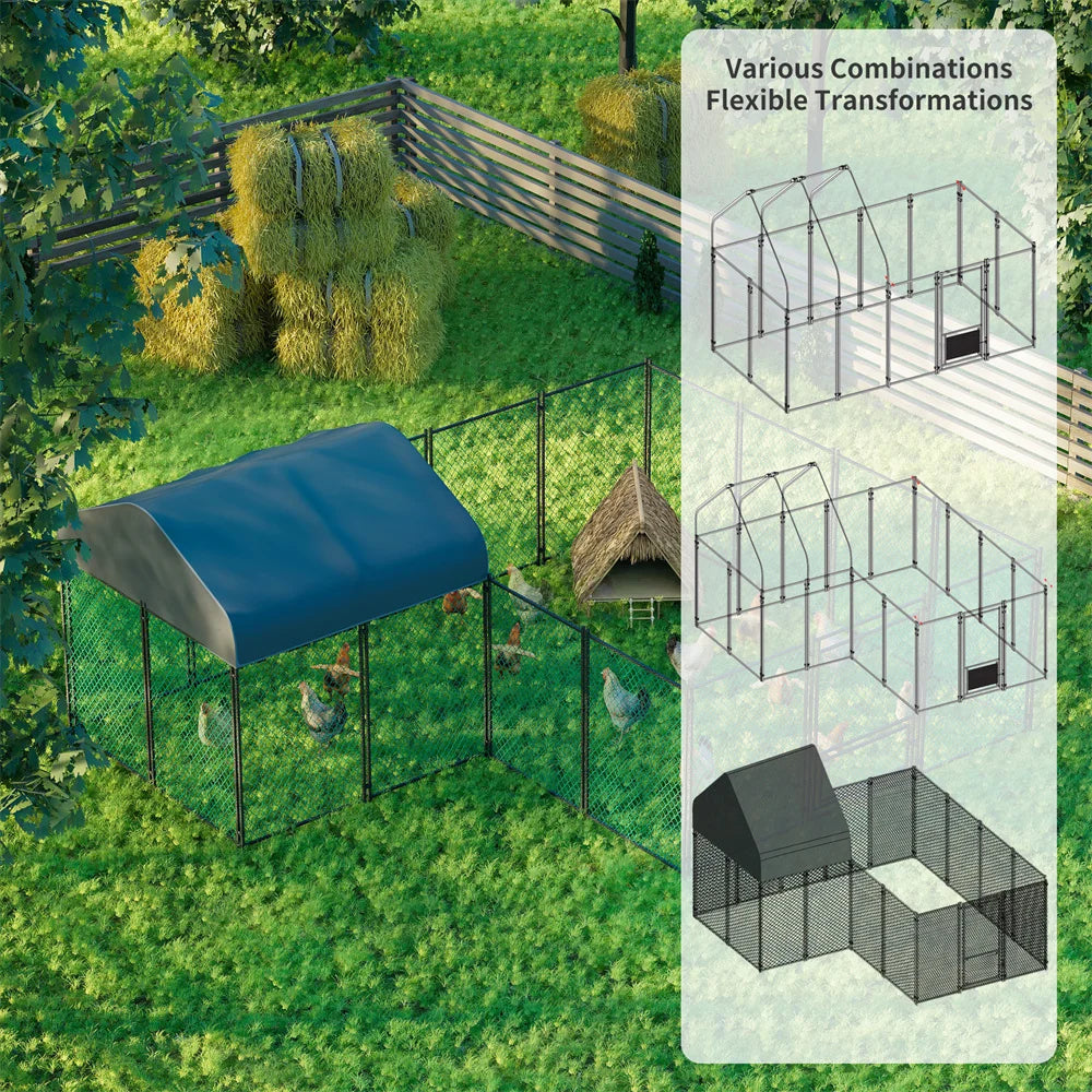 Heavy Duty XXL Chicken Run Coop Cage Walk In Coop Poultry  Waterproof UV Outdoor