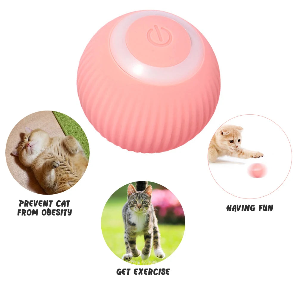 Smart Cat Toys Automatic Rolling Ball Electric Cat Toys Interactive for Cats Training Self-moving