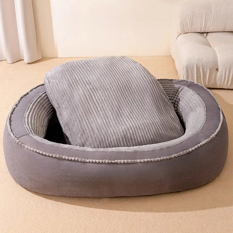 Pet Bed Comfortable Donut Round Dog Kennel Soft Washable Dog Cat Cushion Bed