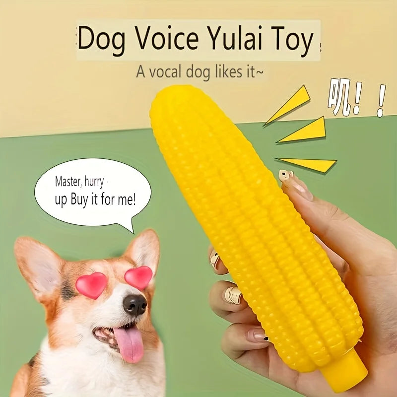 Indestructible Chew Toy Heavy-Duty Rubber Bone Corn Grain Texture Powerful Chewers Dental Care