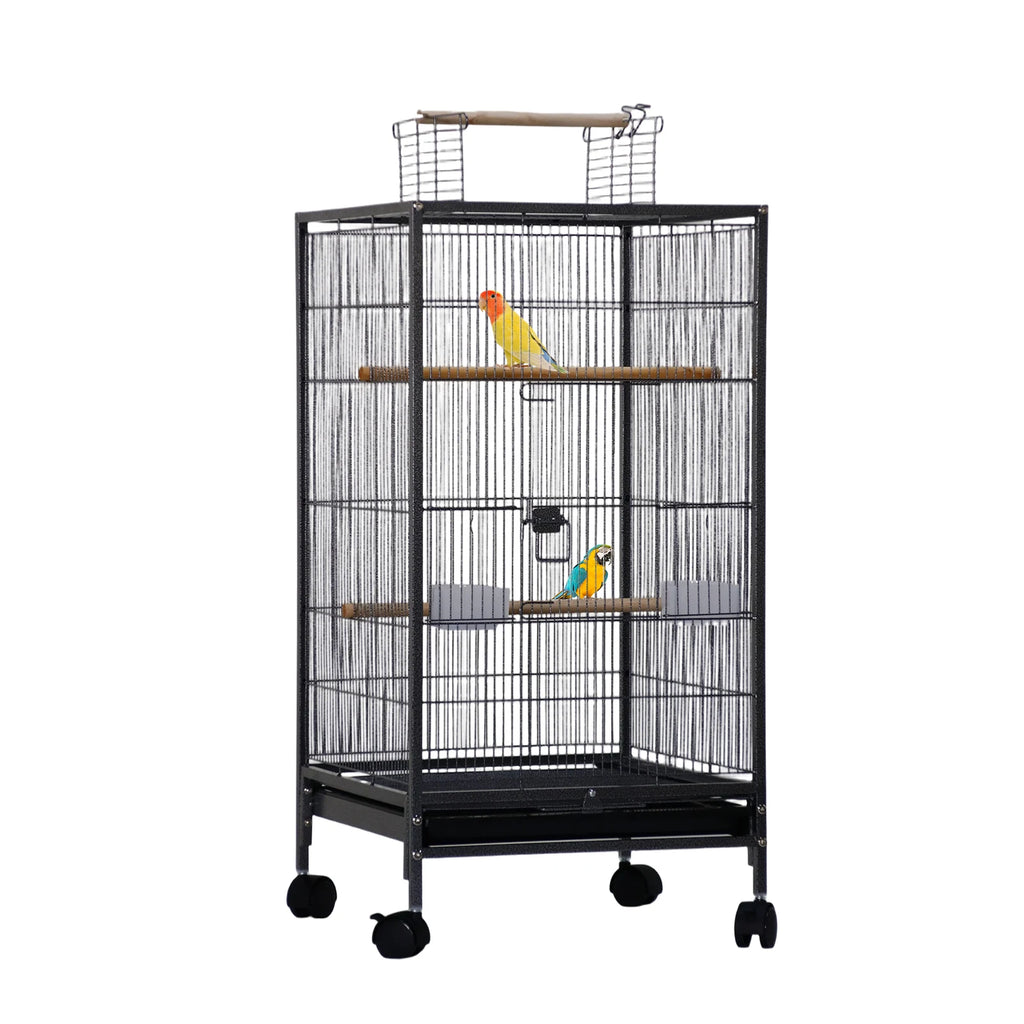 Bird Cage with Stand Wrought Iron Large Bird Cage for Parakeets Cockatiels Lovebirds Macaw Conure Bird Cages with Wheels