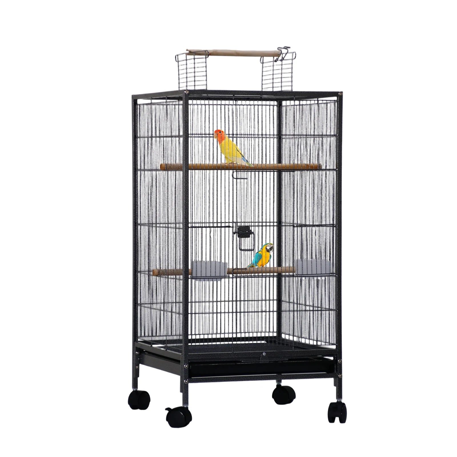 Bird Cage with Stand Wrought Iron Large Bird Cage for Parakeets Cockatiels Lovebirds Macaw Conure Bird Cages with Wheels