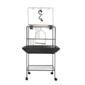 Bird Cage with Wheels, Durable Wrought Iron Parakeet Cage with Slide Out Tray, 62 In Black