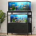 20-29 Gallon Fish Tank Stand with Drawer Power Outlet Heavy Duty Metal Frame for Fish Tank Turtle Reptile Terrarium 31.5 x 15.7