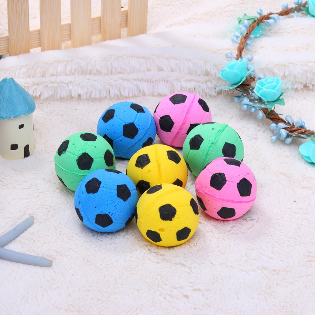 12pcs Pet Interactive Toy Ball Cut Soft Mini Dog Fumble Fetch Ball Fun Cat Teasing Balls