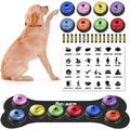 Talking Buttons for Dogs,8 Recordable Sound Buttons + 24 Scene Patterns + 1 Dog Button Mat+ 16 AAA