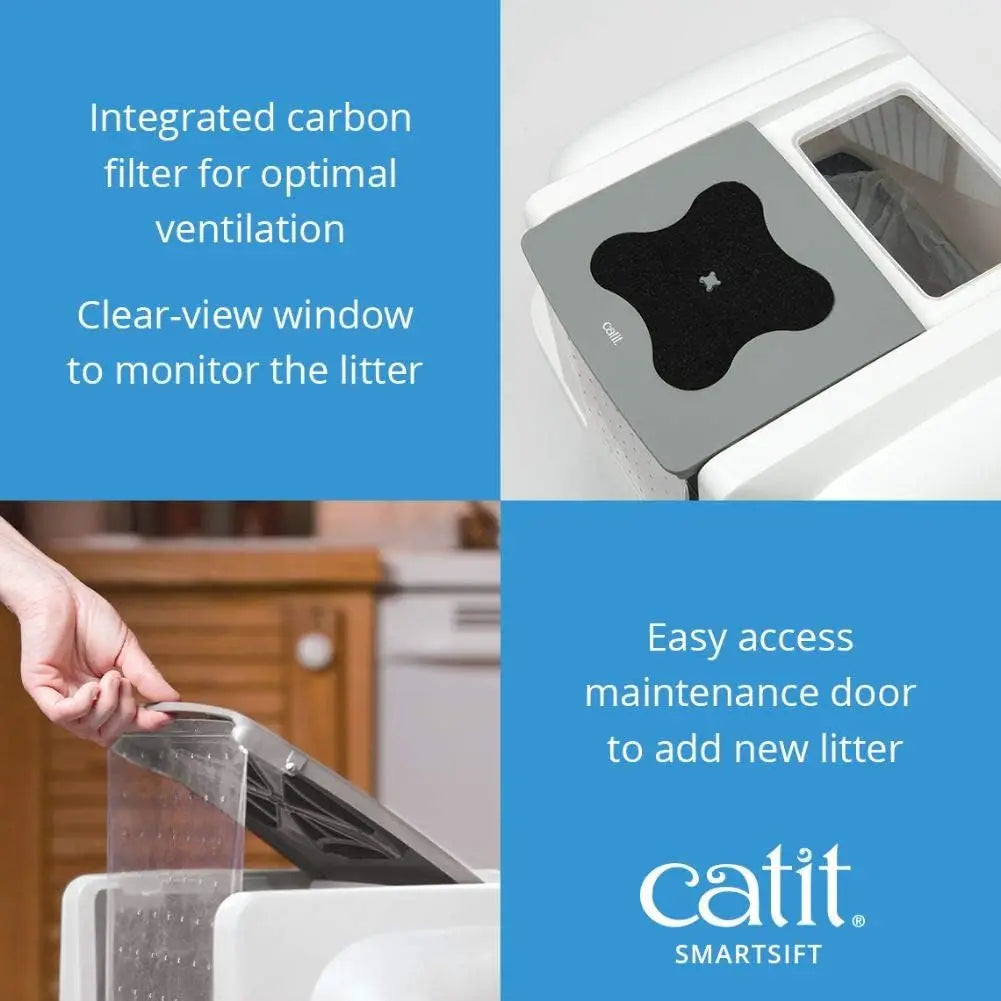Automatic Sifting Cat Litter Box with Odor Filter, Easy Monitoring & Quiet Operation