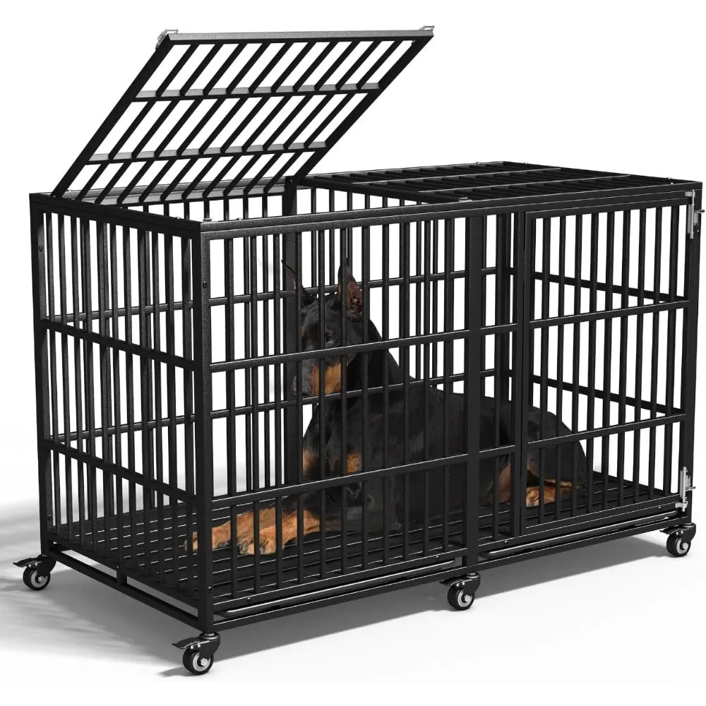 Extra Large Dog Crate for Large Dogs, 64 inches Heavy Duty Dog Crate