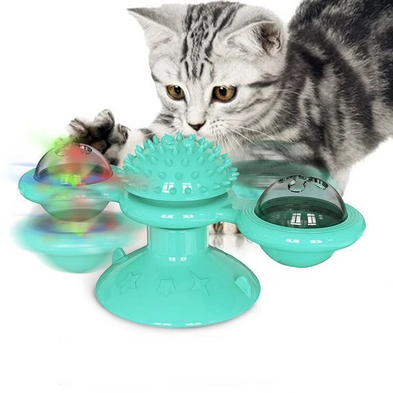Windmill With Whirligig Turntable for Kitten Brush Teeth Pet Supplies