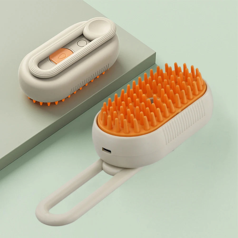 Cat Steam Brush Steamy Dog Brush 3 in 1 Electric Spray Cat Hair Brushes USB Rechargeable