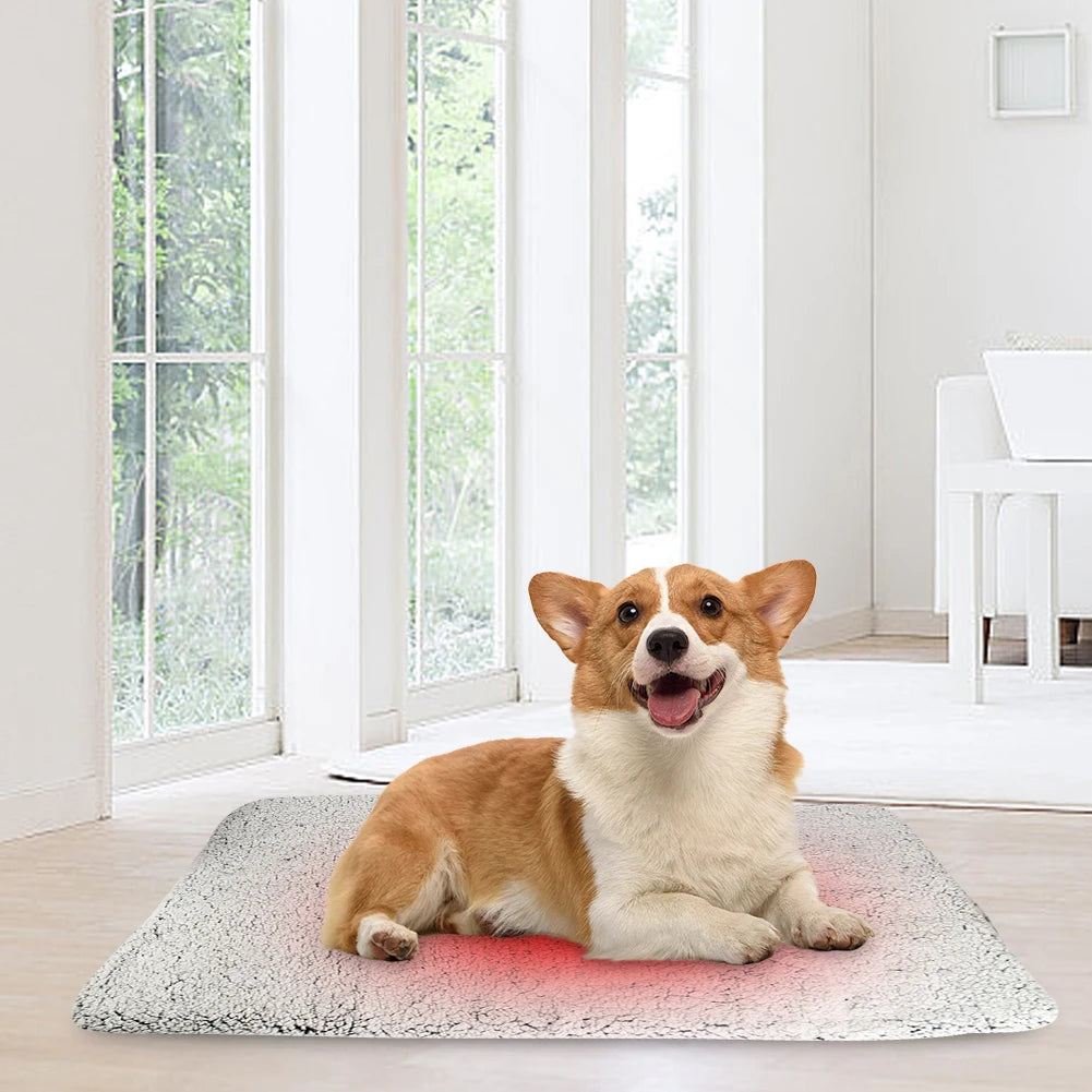 Self-Heating Thermal Cat Dog Bed Mat Washable Pet Sleeping Mat