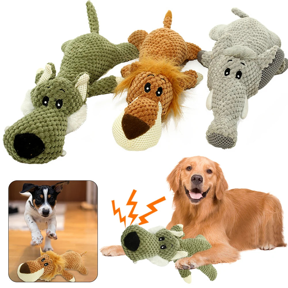 Pet Dog Toy Cute Plush Squeak Stuffed Toys Cartoon Puppy Dog Toy Puppy Teething Chewing