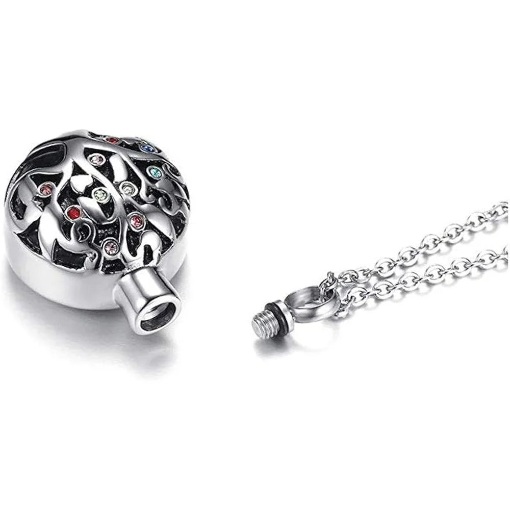 Tree of Life Cremation Jewelry for Ashes Memorial Ash Jewelry Pendant Keepsake Pet Lost Jewelry Stainless Steel