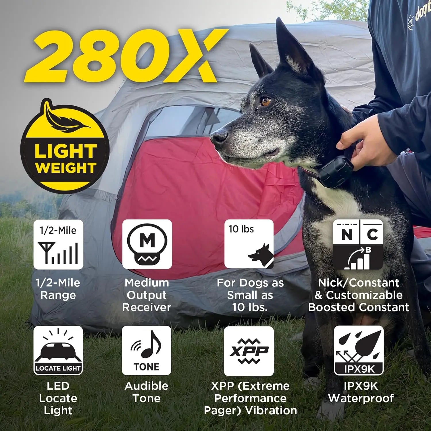 Remote Training Collar with LED Light, Waterproof, 1/2 Mile Range, 100 Levels for Stubborn Dogs