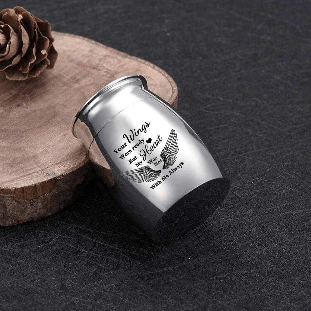 Set of 4 Cremation Mini Urns - 1.57 Inch Small Keepsake Urns for Human/Pet Ashes Memorial Ashes Holder-Your Wings were Ready